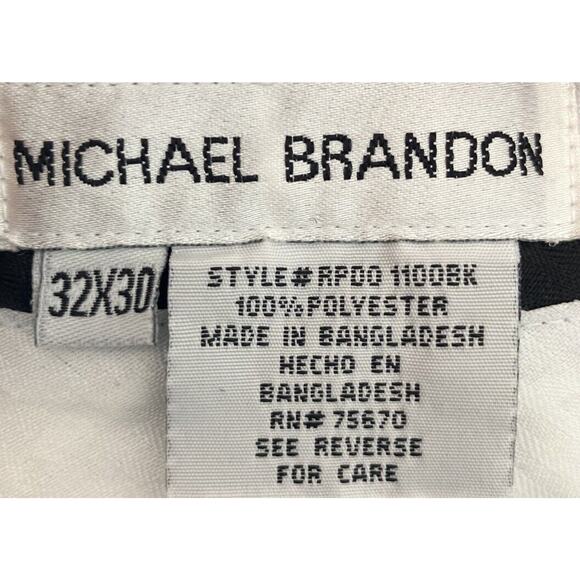 MICHAEL BRANDON Dress Pants Men's Black Pinstripe Office Attire - Size 32WX30L - Picture 6 of 6